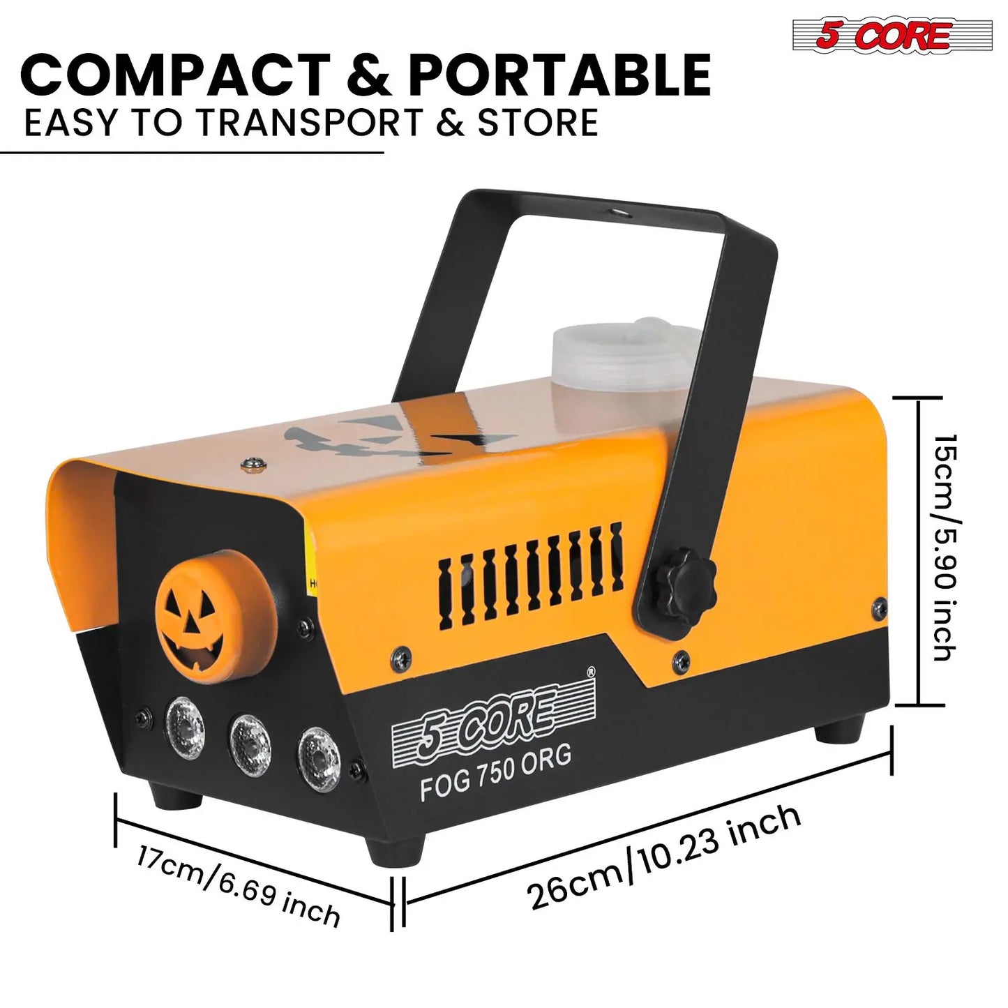 Fog Smoke Machine 750W & 2700CFM LED Lights Effect Low Lying Indoor 250ML Fog Maker with Fogger for Halloween with 1 Wired