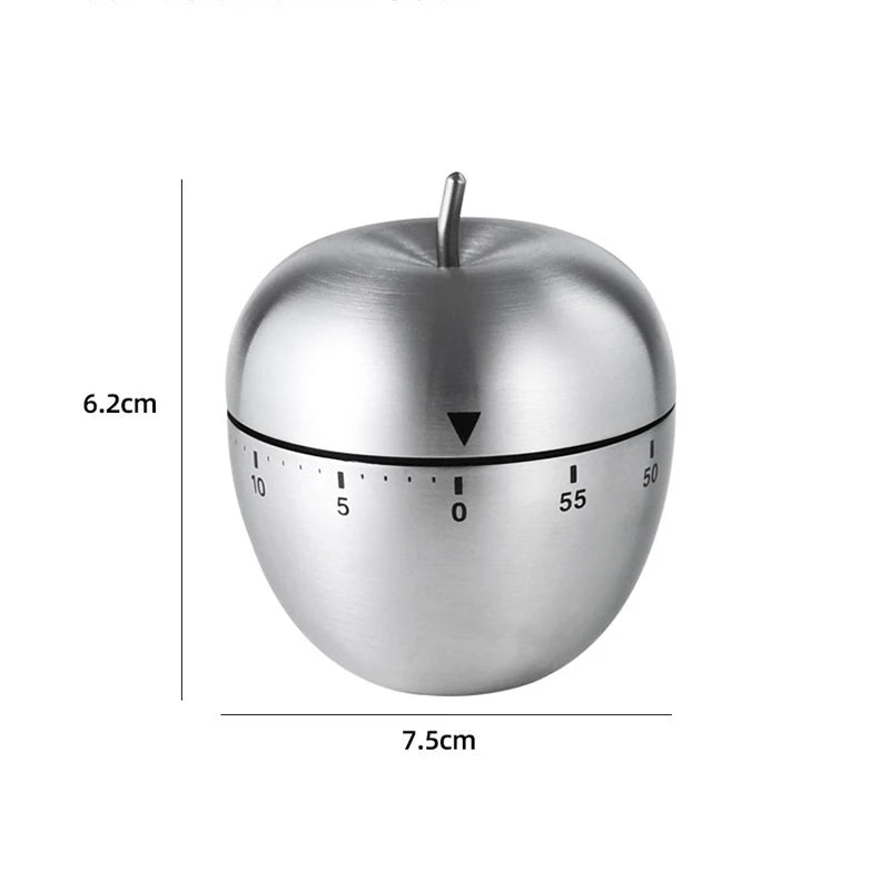 Kitchen Cooking Egg Timer Stainless Steel Egg 60 Minutes Mechanical Alarm Clock Baking Cooking Tool Countdown Timer