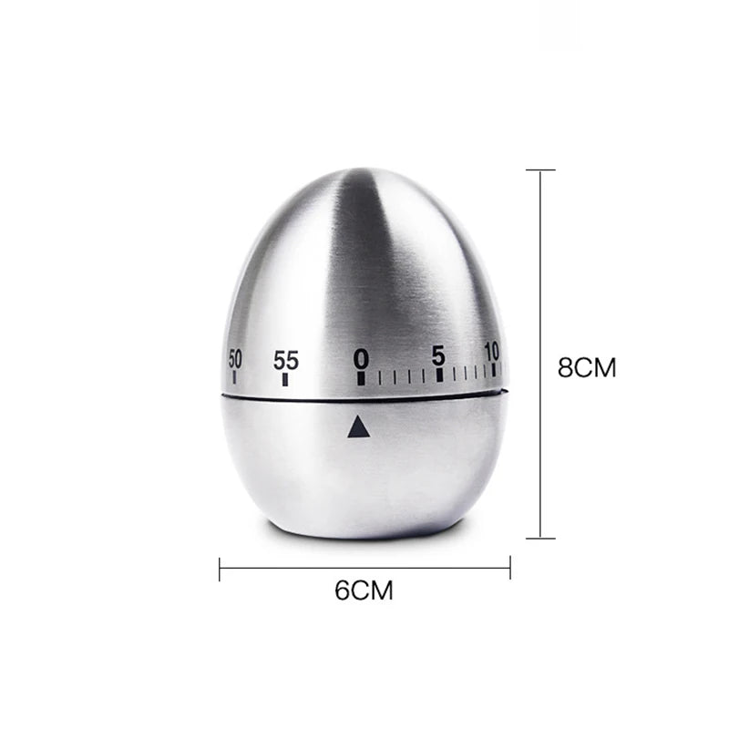 Kitchen Cooking Egg Timer Stainless Steel Egg 60 Minutes Mechanical Alarm Clock Baking Cooking Tool Countdown Timer