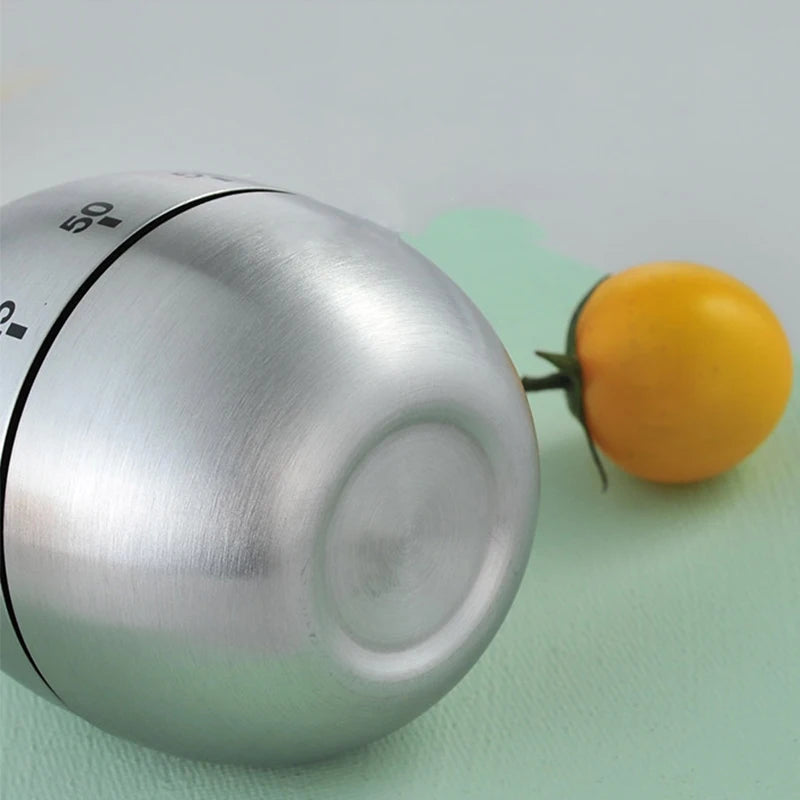 Kitchen Cooking Egg Timer Stainless Steel Egg 60 Minutes Mechanical Alarm Clock Baking Cooking Tool Countdown Timer