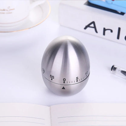 Kitchen Cooking Egg Timer Stainless Steel Egg 60 Minutes Mechanical Alarm Clock Baking Cooking Tool Countdown Timer