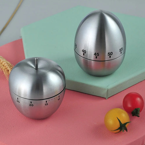 Kitchen Cooking Egg Timer Stainless Steel Egg 60 Minutes Mechanical Alarm Clock Baking Cooking Tool Countdown Timer