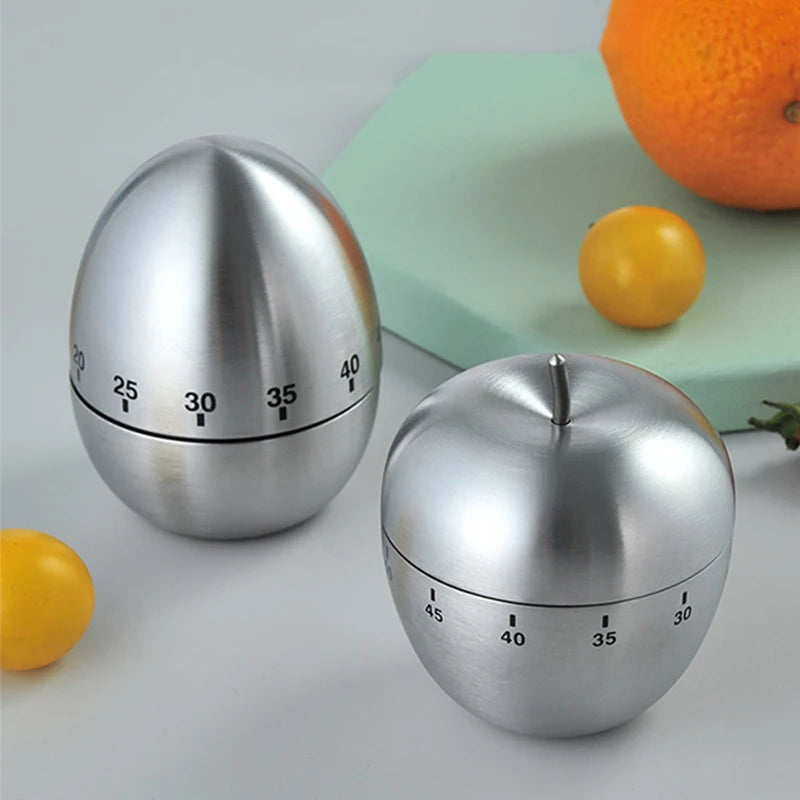 Kitchen Cooking Egg Timer Stainless Steel Egg 60 Minutes Mechanical Alarm Clock Baking Cooking Tool Countdown Timer