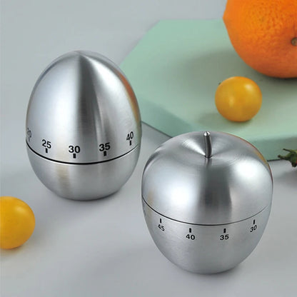 Kitchen Cooking Egg Timer Stainless Steel Egg 60 Minutes Mechanical Alarm Clock Baking Cooking Tool Countdown Timer