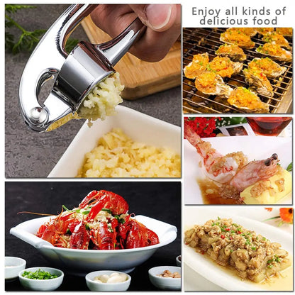 Kitchen Premium Garlic Press Rocker Crusher, Dishwasher Safe Professional Garlic Mincer Grinder Tool - Easy-Squeeze, Easy-Clean