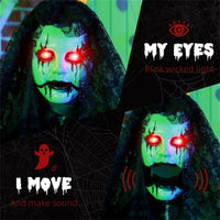Halloween Decoration Activates Automatically Via Touch or Loud Sounds for Halloween Parties and Events