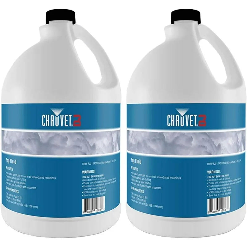 CHAUVET DJ Fog Smoke Juice Fluid 1 Gallon Bottles for Fog Machines, Compatible with Chauvet and Other Leading Brands  2 Pack