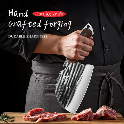 Multi-purpose Heavy-duty meat cleaver:Professional kitchen knife,sharp slicer blade,high-hardness bone cutting edge,kitchenlools