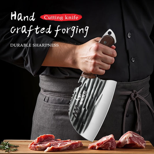 Multi-purpose Heavy-duty meat cleaver:Professional kitchen knife,sharp slicer blade,high-hardness bone cutting edge,kitchenlools