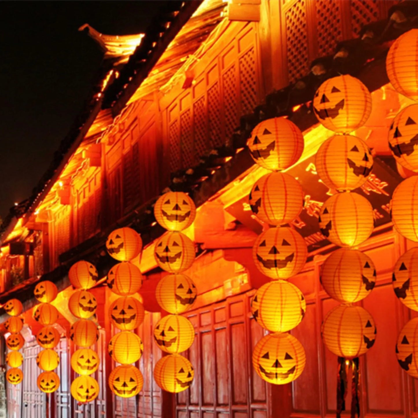 Halloween Paper Lantern Pumpkin Spider Bat Skeleton Lantern Hanging Pendant Horror Props Halloween Party Decoration Outdoor Home