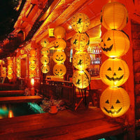 Halloween Paper Lantern Pumpkin Spider Bat Skeleton Lantern Hanging Pendant Horror Props Halloween Party Decoration Outdoor Home