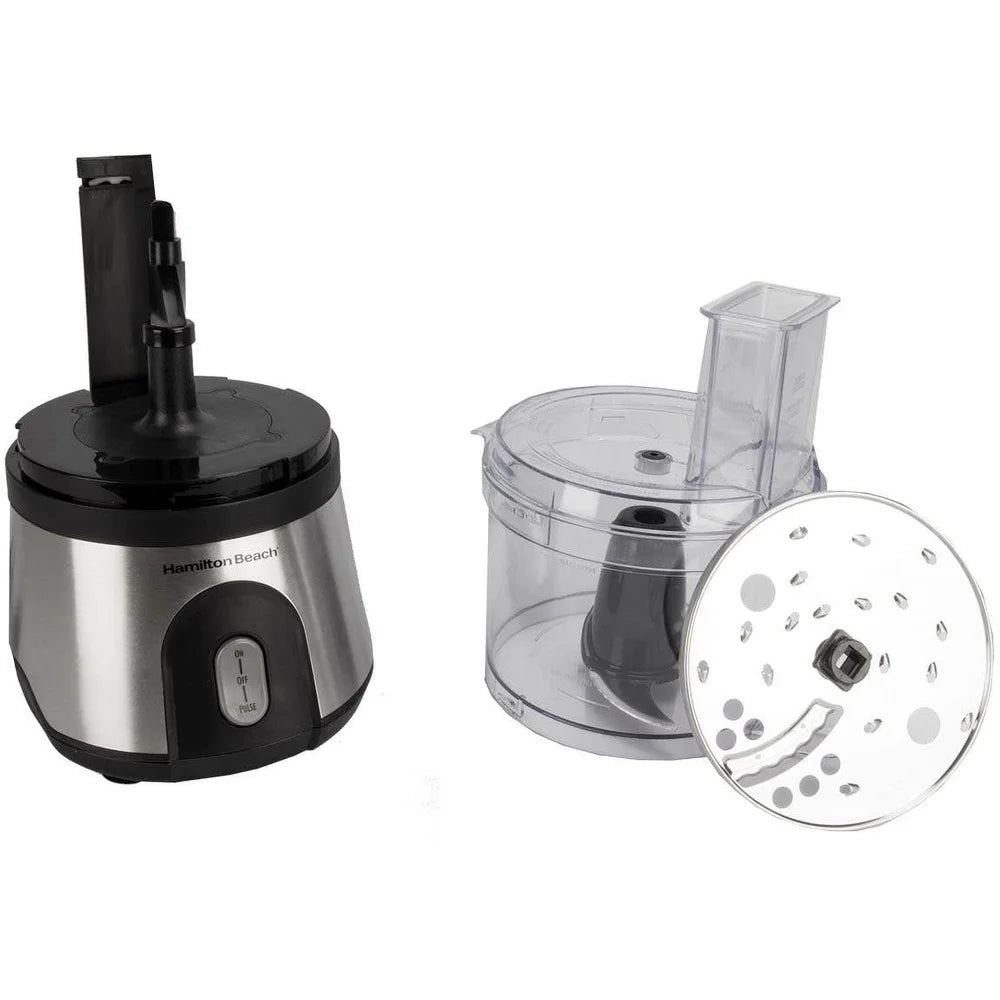 10-Cup Stainless Steel Food Processor Powerful 500W Variable Speed Chopper Grater Slicer Dishwasher Safe Compact Storage Kitchen