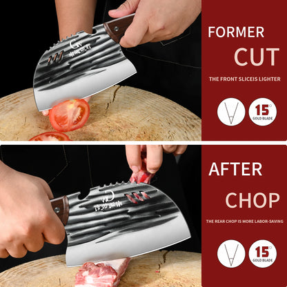 Multi-purpose Heavy-duty meat cleaver:Professional kitchen knife,sharp slicer blade,high-hardness bone cutting edge,kitchenlools