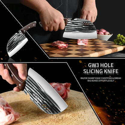 Multi-purpose Heavy-duty meat cleaver:Professional kitchen knife,sharp slicer blade,high-hardness bone cutting edge,kitchenlools