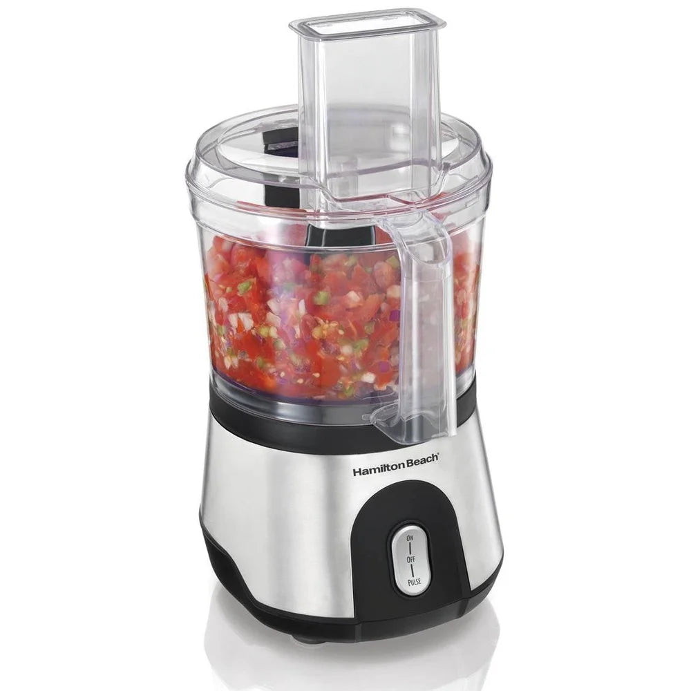 10-Cup Stainless Steel Food Processor Powerful 500W Variable Speed Chopper Grater Slicer Dishwasher Safe Compact Storage Kitchen