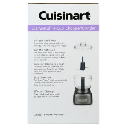 4-Cup Chopper Grinder SmartPower Blade BladeLock System Touchpad Controls Dishwasher Safe Recipe Booklet Kitchen Food Processor