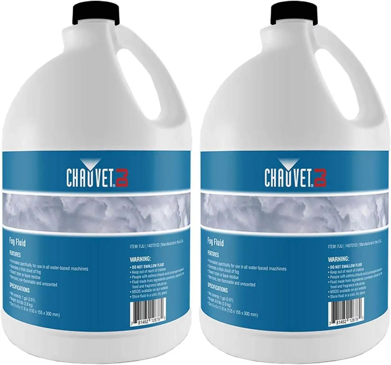 CHAUVET DJ Fog Smoke Juice Fluid 1 Gallon Bottles for Fog Machines, Compatible with Chauvet and Other Leading Brands  2 Pack