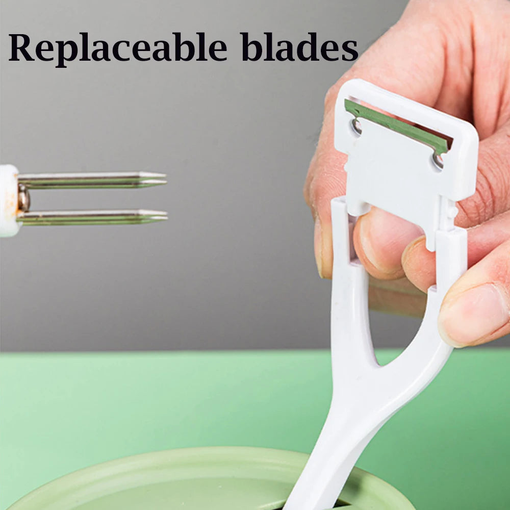 Multifunctional Kitchen Peeler Hand-cranked Manual Fruit Peeler Apple Pear Slicing Tool With Fruit Divider And Spare Blades