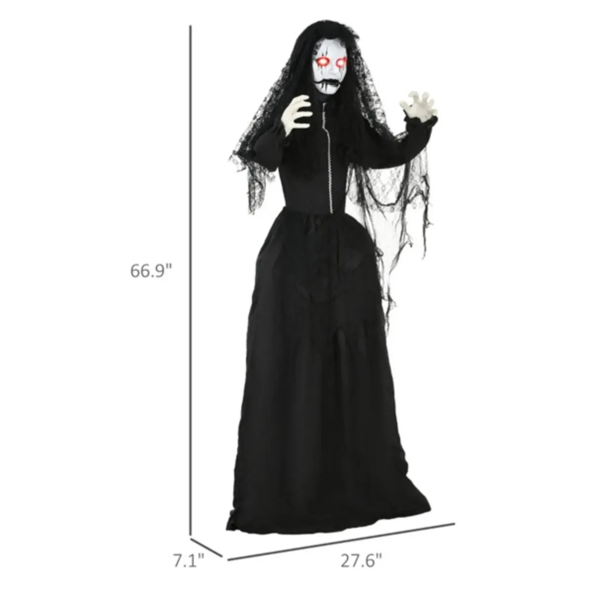 Halloween Decoration Activates Automatically Via Touch or Loud Sounds for Halloween Parties and Events